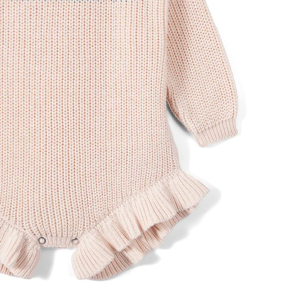 100% Cotton Ruffle Baby Girl Knit Romper