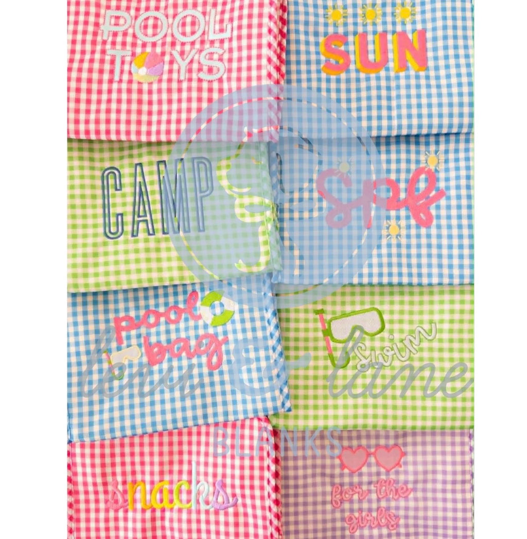 Gingham toiletry bag