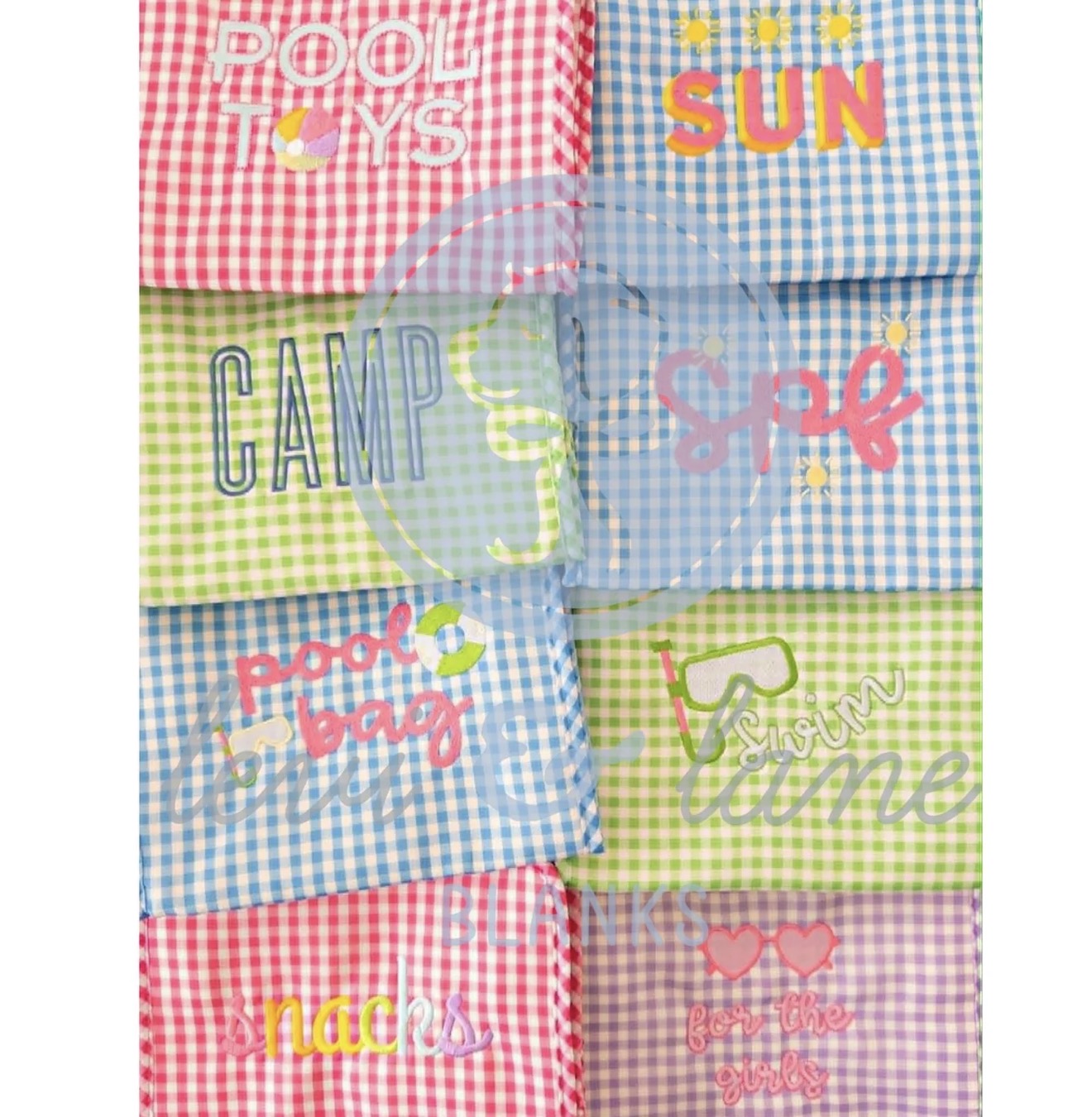 Gingham toiletry bag