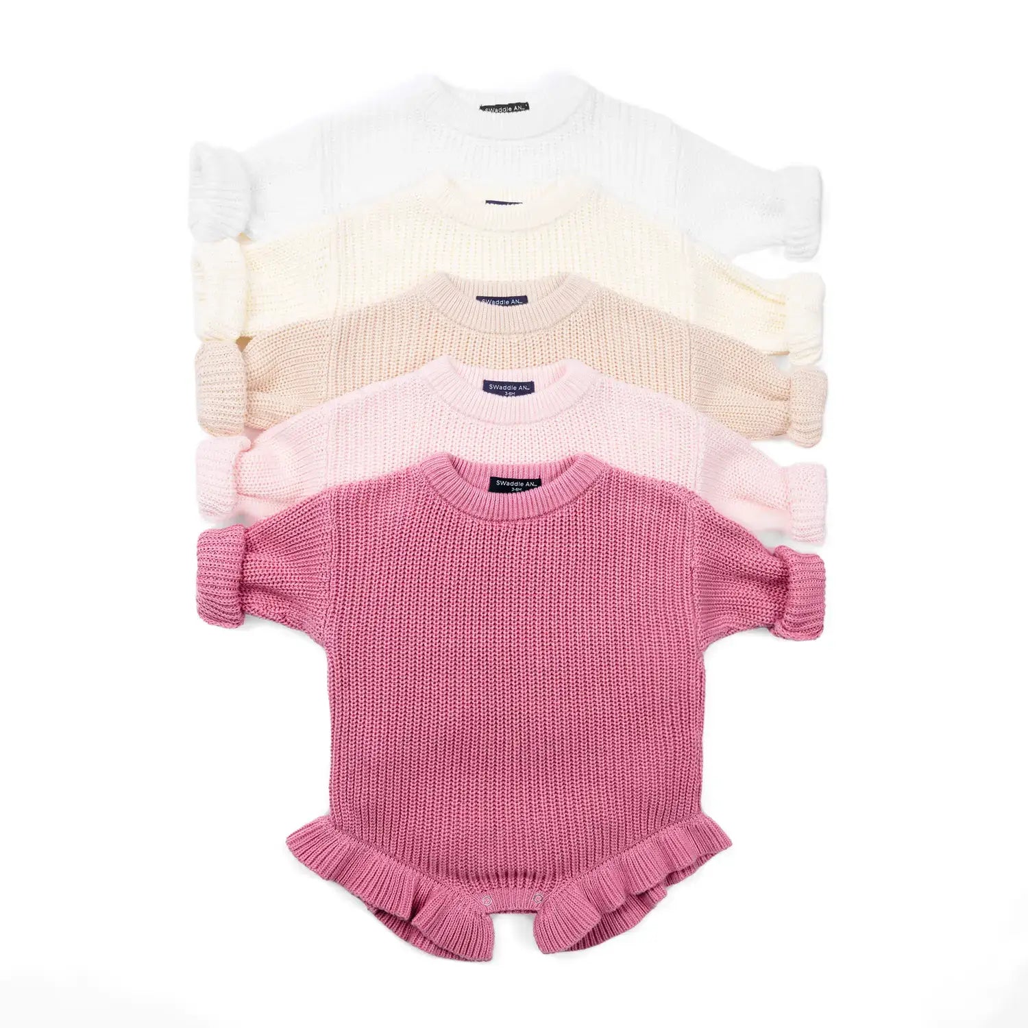100% Cotton Ruffle Baby Girl Knit Romper