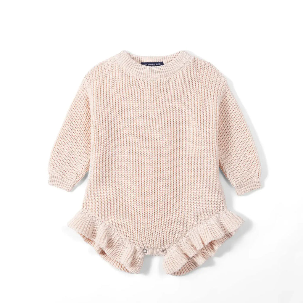 100% Cotton Ruffle Baby Girl Knit Romper
