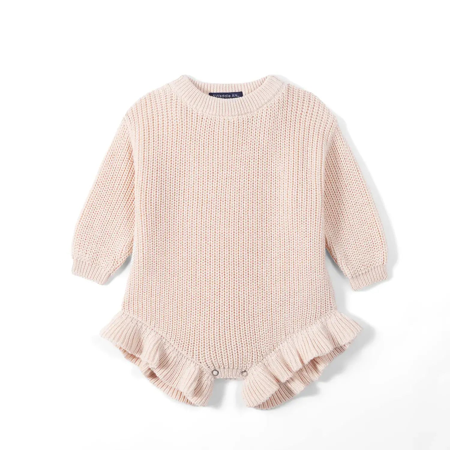 100% Cotton Ruffle Baby Girl Knit Romper