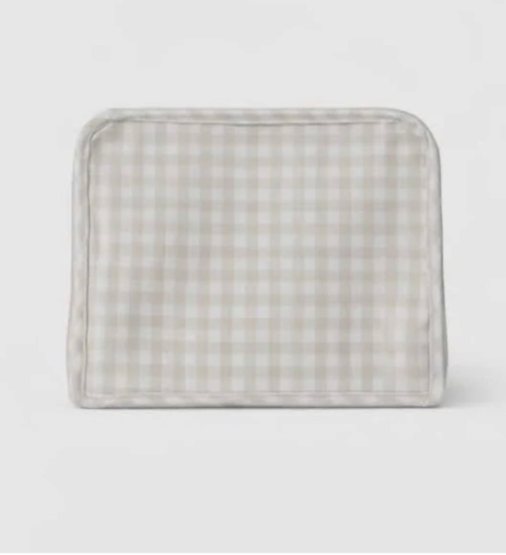 Gingham toiletry bag