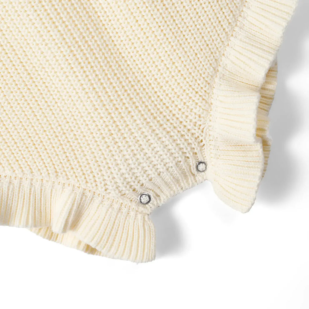 100% Cotton Ruffle Baby Girl Knit Romper