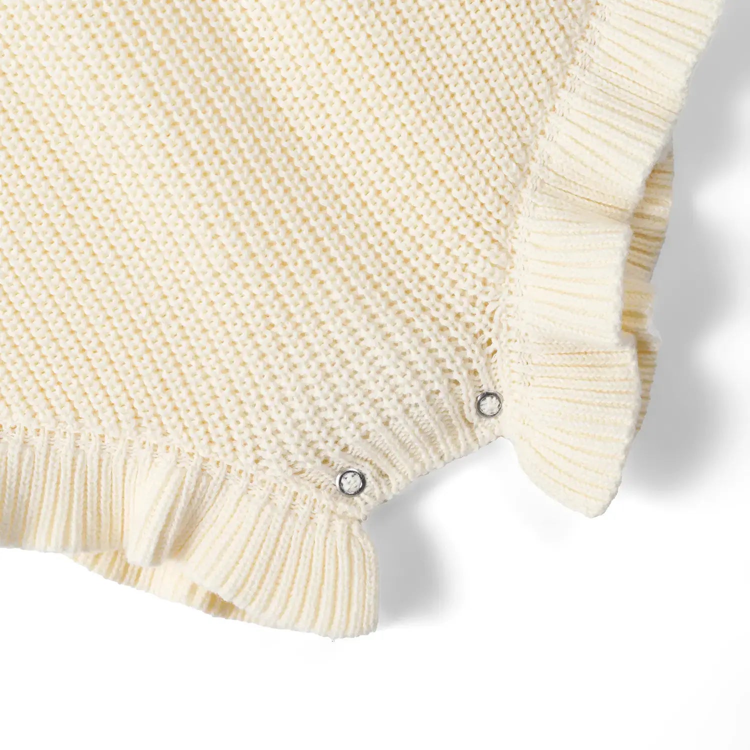 100% Cotton Ruffle Baby Girl Knit Romper