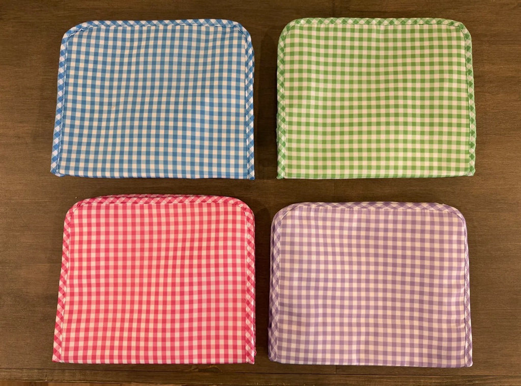 Gingham toiletry bag