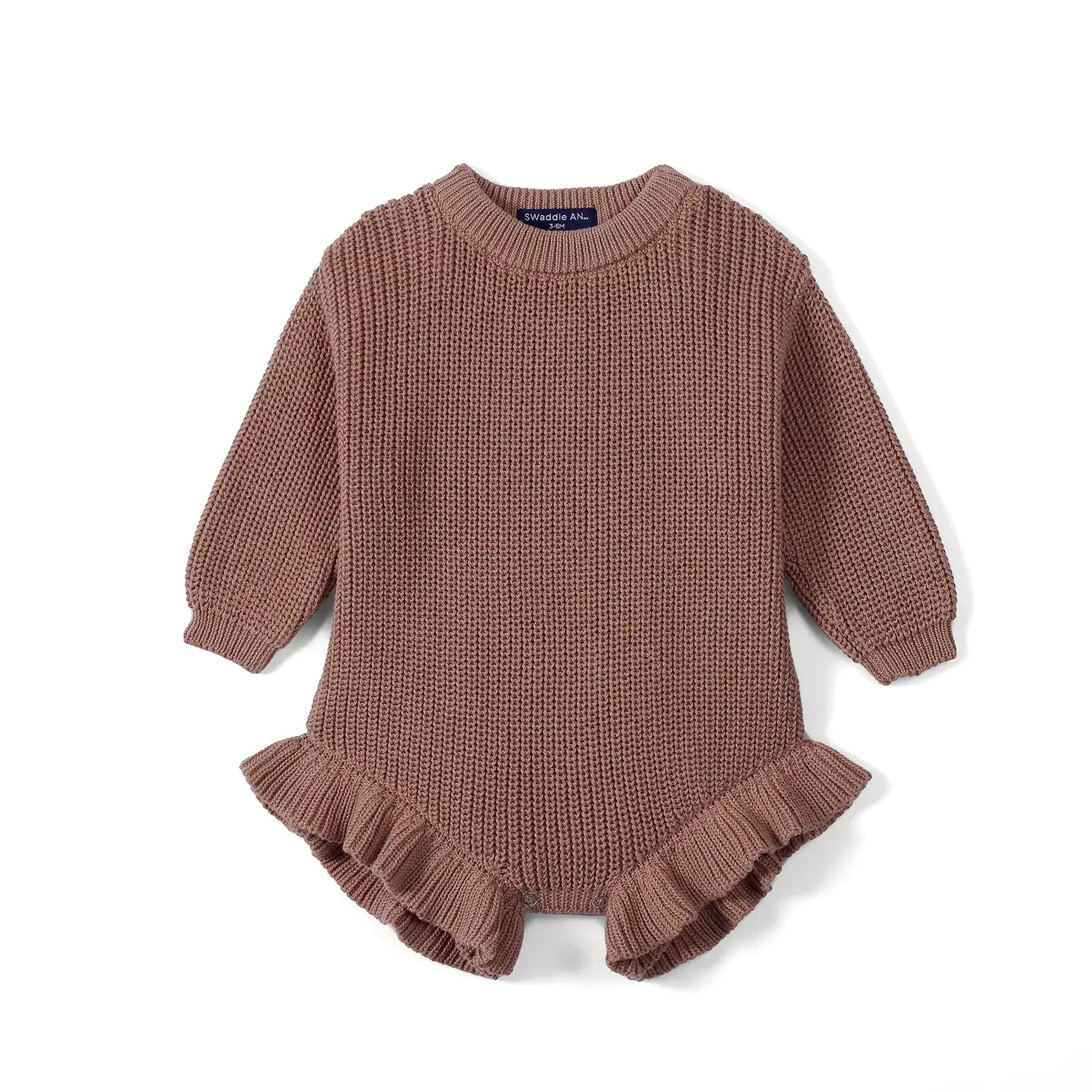 100% Cotton Ruffle Baby Girl Knit Romper
