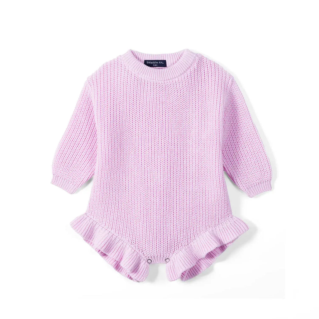 100% Cotton Ruffle Baby Girl Knit Romper