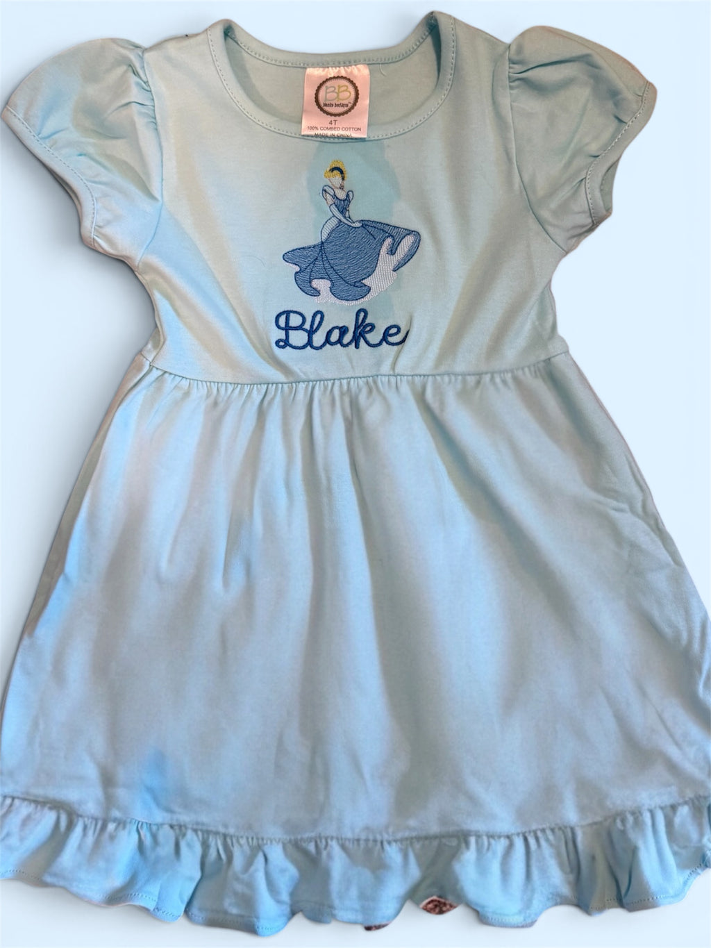 Short Sleeve Empire Waist Ruffle Dress