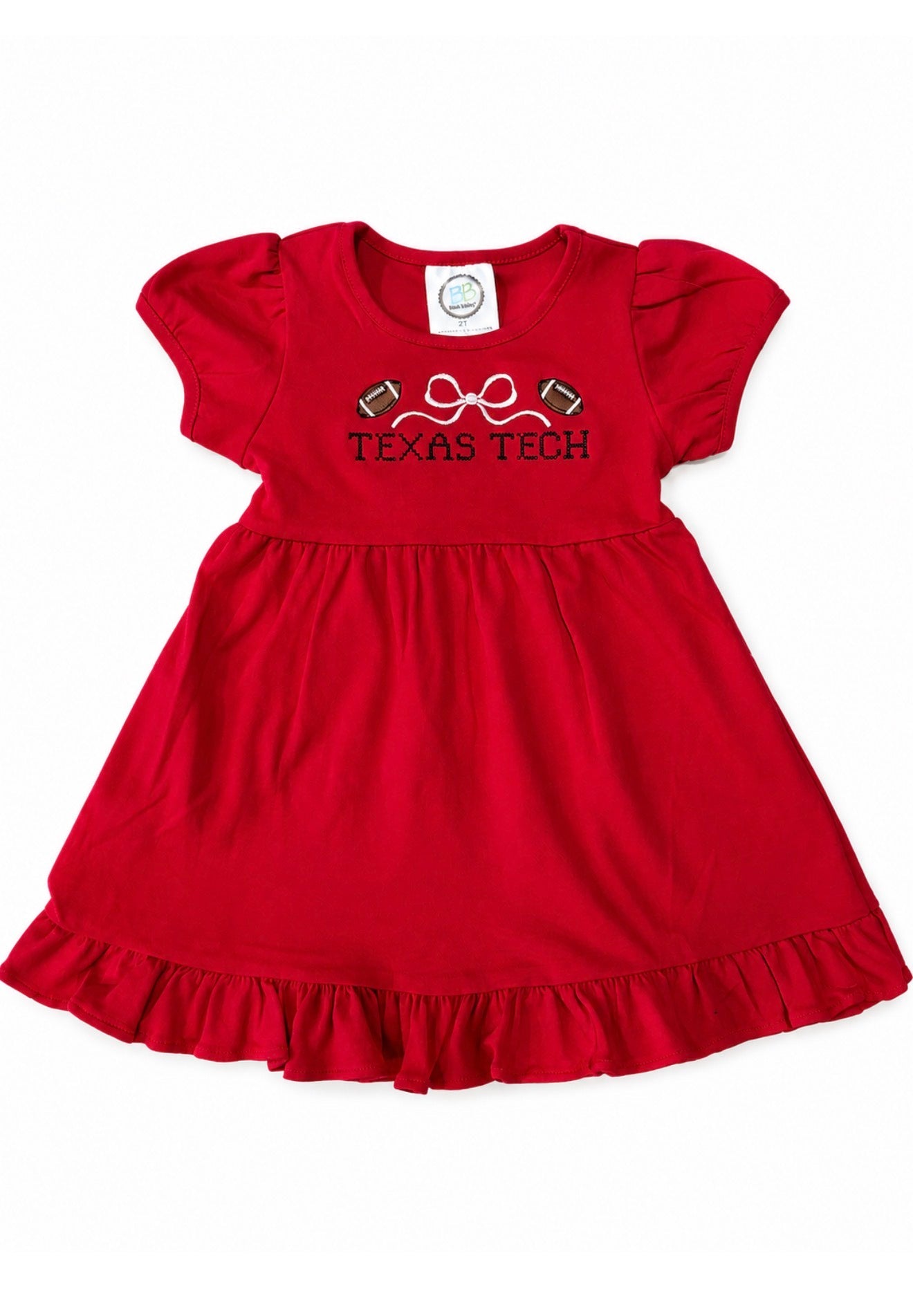 Short Sleeve Empire Waist Ruffle Dress