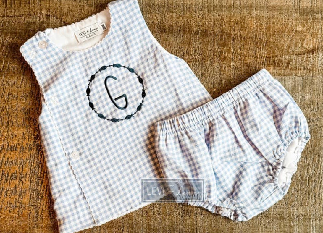 Gingham Diaper Set