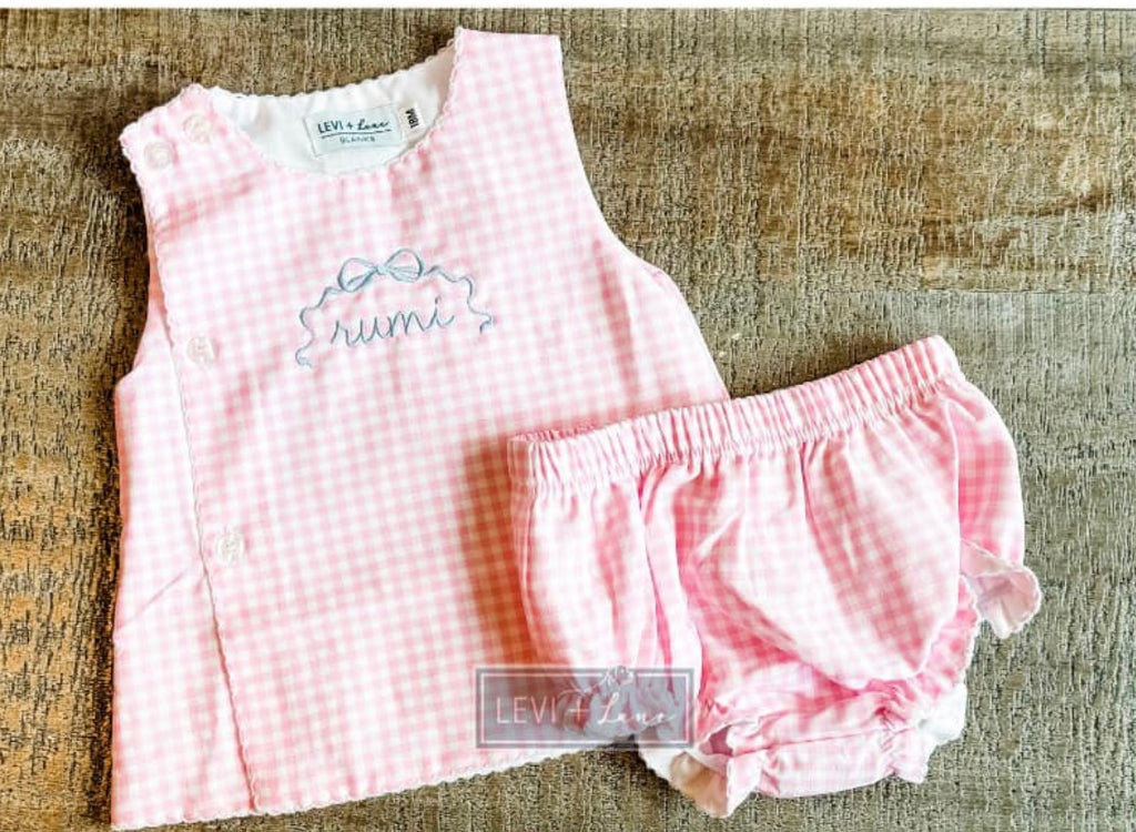 Gingham Diaper Set