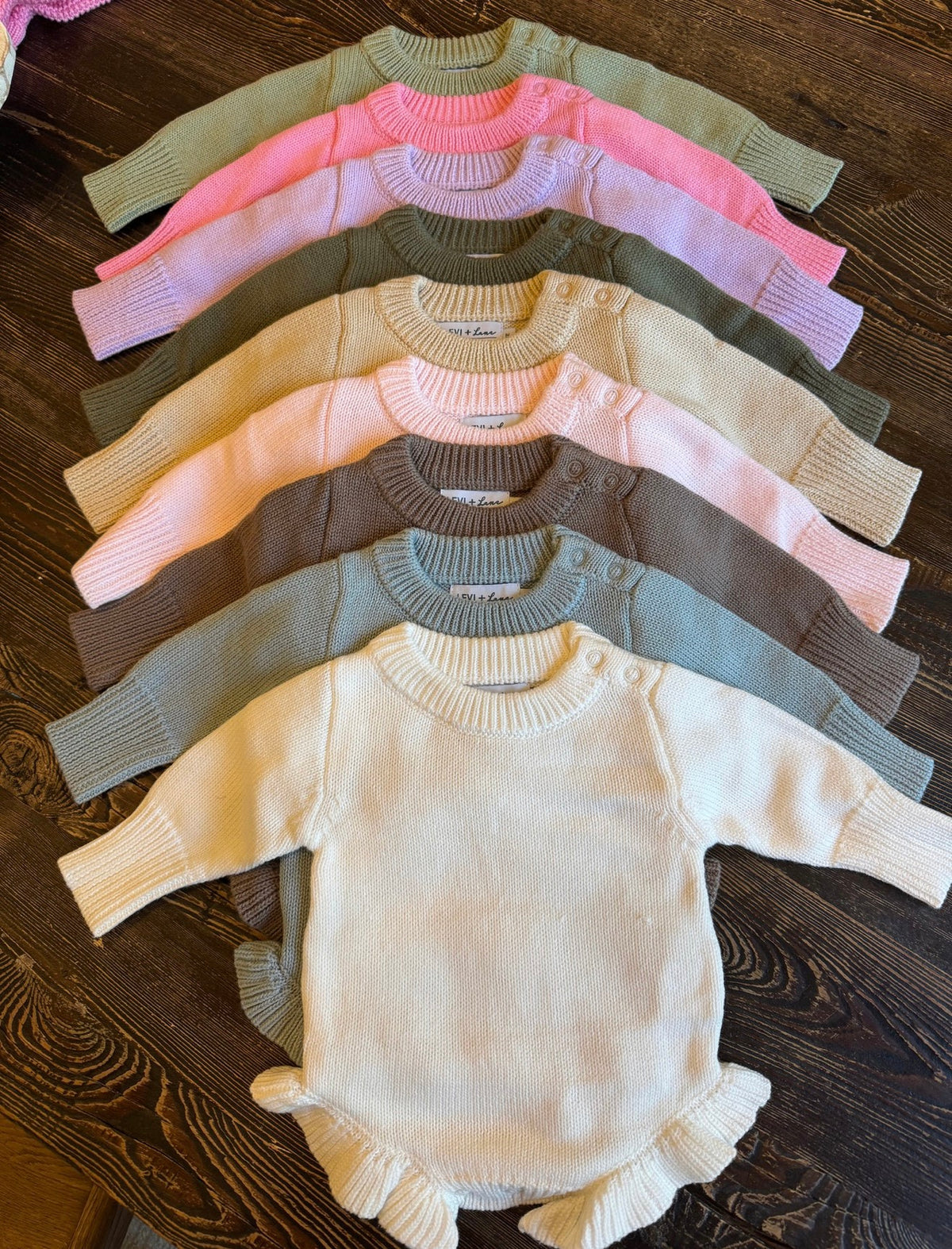 Long Sleeve Knit Ruffle Romper