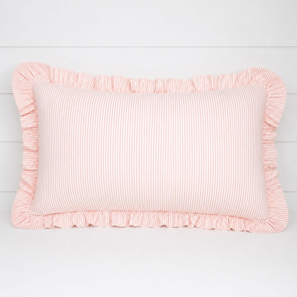 French Stripe Ruffle Pillow Covers