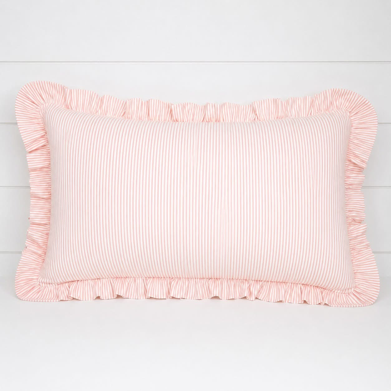 French Stripe Ruffle Pillow Covers