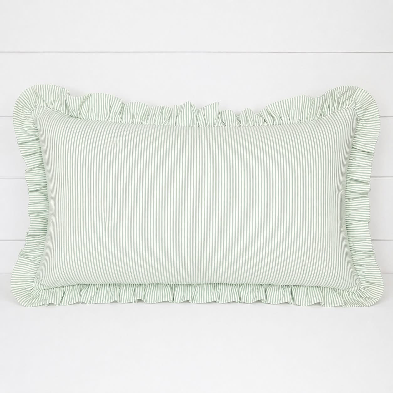 French Stripe Ruffle Pillow Covers