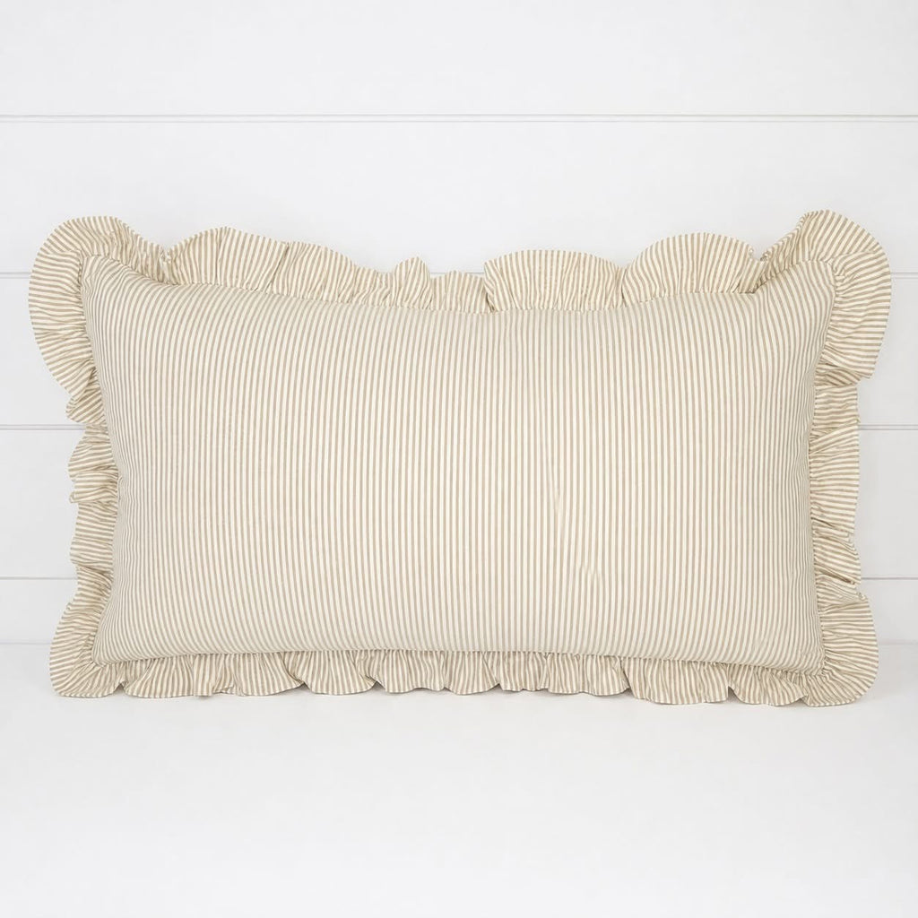 French Stripe Ruffle Pillow Covers
