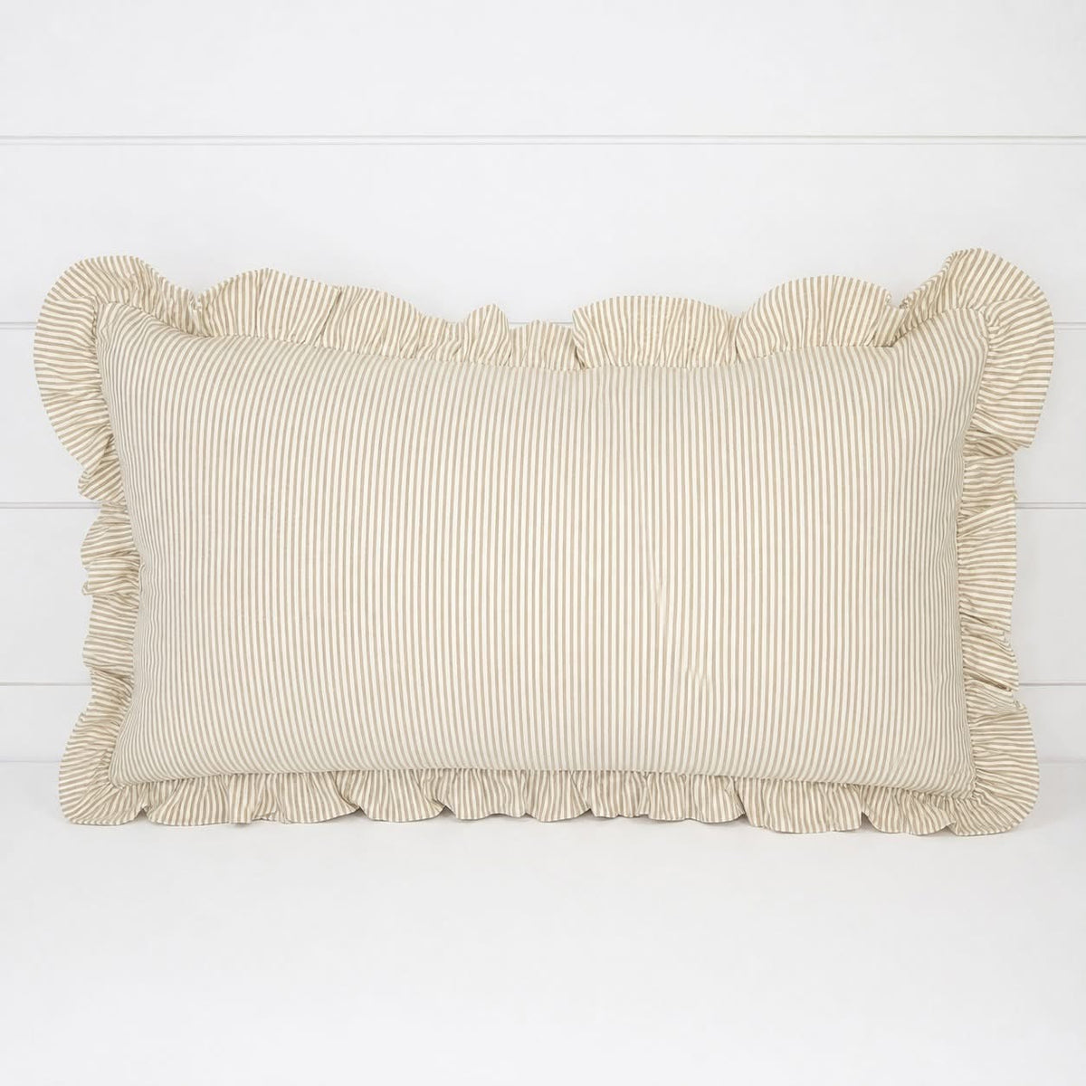 French Stripe Ruffle Pillow Covers