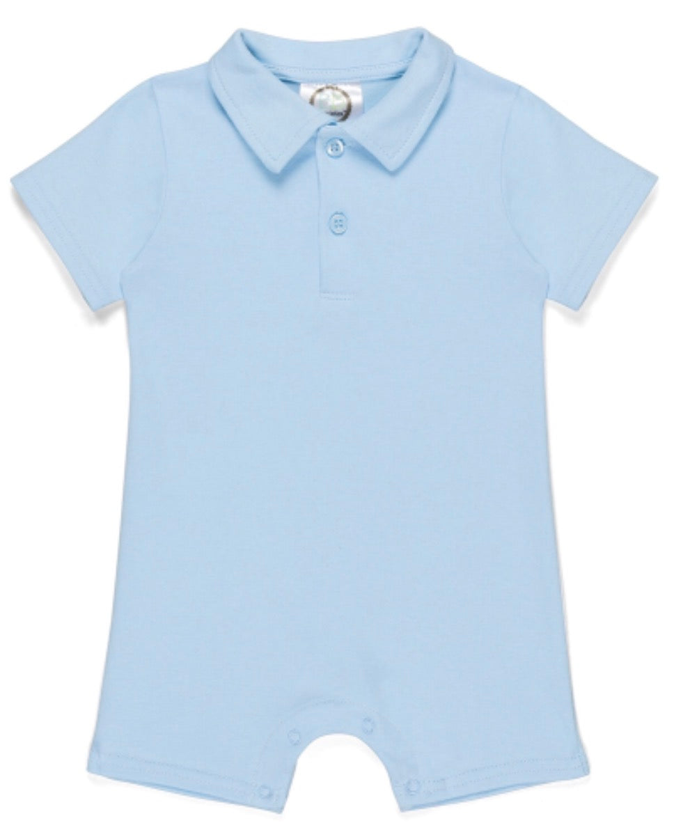 Boy's Short Sleeved Polo Collared Romper