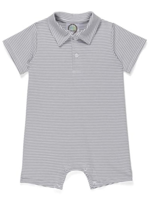 Boy's Short Sleeved Polo Collared Romper