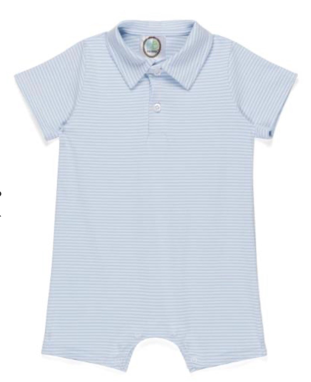 Boy's Short Sleeved Polo Collared Romper
