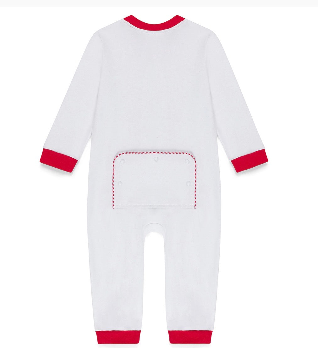 Drop Flap Gingham Trim Unionsuit Playsuit
