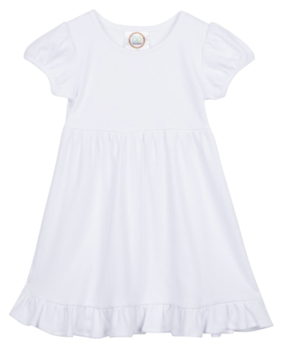 Short Sleeve Empire Waist Ruffle Dress