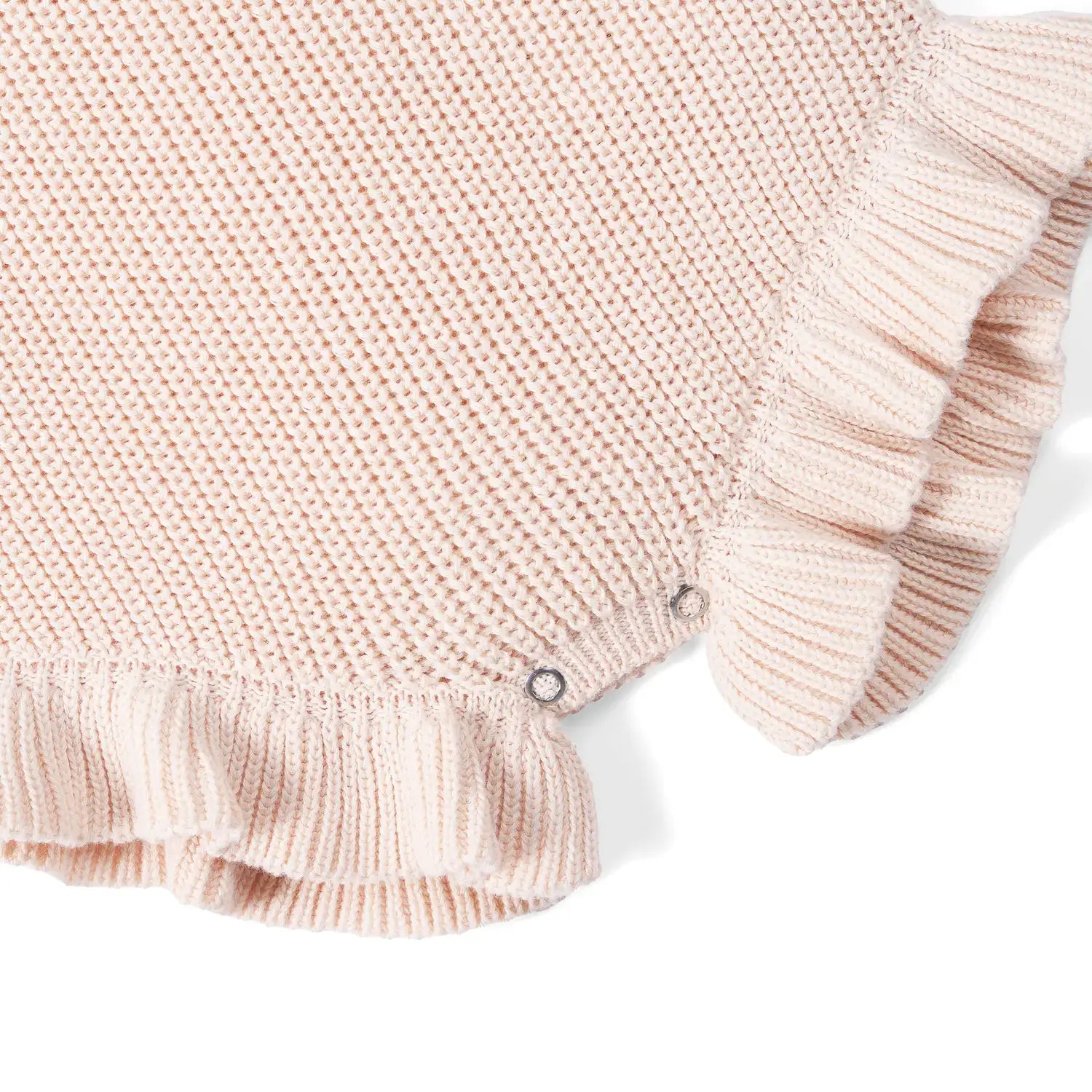 100% Cotton Ruffle Baby Girl Knit Romper